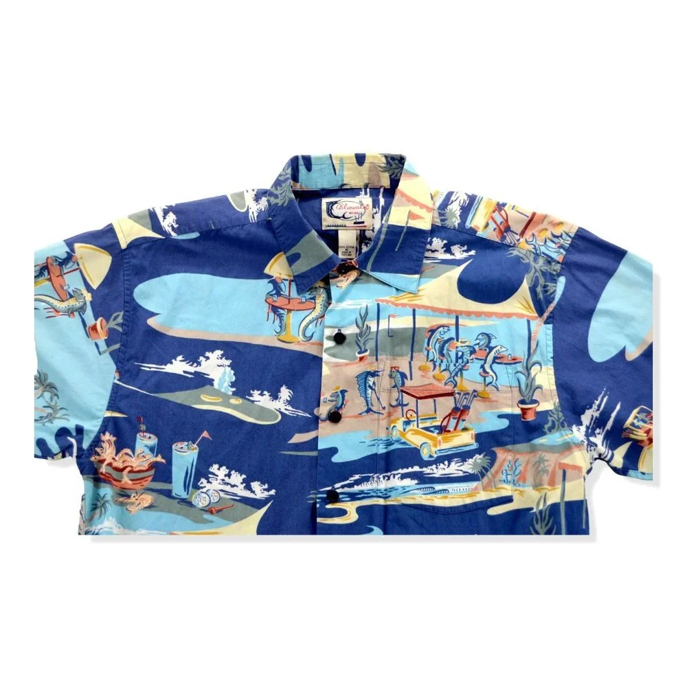 Vintage Bluewater Wear Shirt Mens‎ Medium Saltwater Fishing